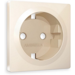 Изображение товара Лицевая панель Ambrella Volt ALFA (Бежевый глянец) для электрической розетки с заземлением QUANT AP3060