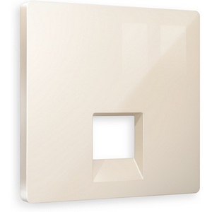 Изображение товара Лицевая панель Ambrella Volt ALFA (Бежевый глянец) для компьютерной/телефонной розетки RJ-45/RJ-11 QUANT AP3120