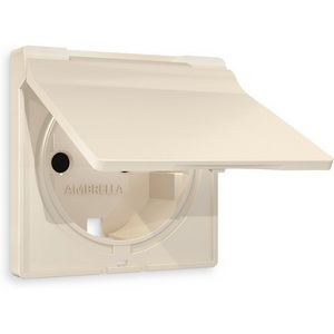 Изображение товара Лицевая панель Ambrella Volt ALFA (Бежевый матовый) для электрической розетки с/з со шторками и крышкой IP44 QUANT AP3280