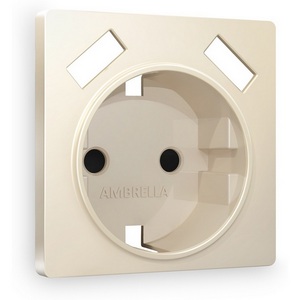 Изображение товара Лицевая панель Ambrella Volt ALFA (Бежевый матовый) для электрической розетки с/з со шторками 2USB A+A QUANT AP3290