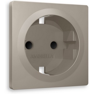 Изображение товара Лицевая панель Ambrella Volt ALFA (Серо-бежевый матовый) для электрической розетки с/з со шторками QUANT AP3670