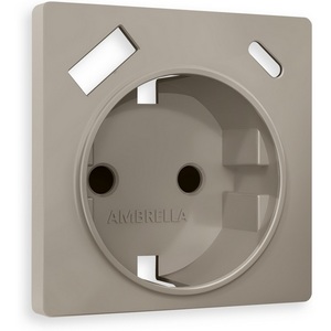 Изображение товара Лицевая панель Ambrella Volt ALFA (Серо-бежевый матовый) для электрической розетки с/з со шторками 2USB A+C QUANT AP3700