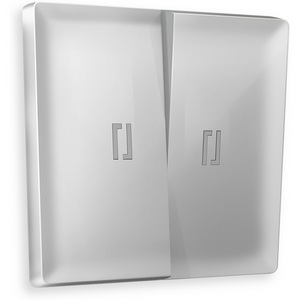 Изображение товара Лицевая панель Ambrella Volt ALFA (Серебро глянец) для 2-клавишных выключателей с подсветкой QUANT AP4040