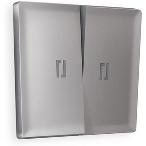 Изображение товара Лицевая панель Ambrella Volt ALFA (Сталь матовый) для 2-клавишных выключателей с подсветкой QUANT AP5040