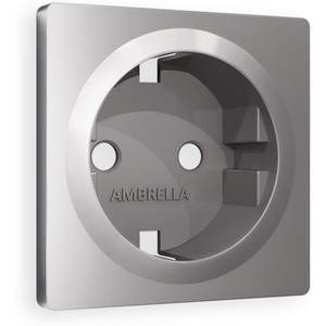 Изображение товара Лицевая панель Ambrella Volt ALFA (Сталь матовый) для электрической розетки с заземлением QUANT AP5060