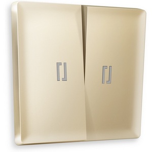 Изображение товара Лицевая панель Ambrella Volt ALFA (Шампань) для 2-клавишных выключателей с подсветкой QUANT AP6040