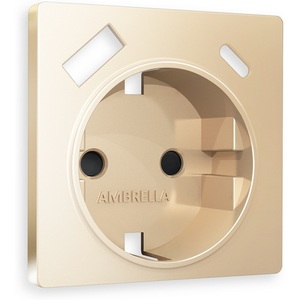 Изображение товара Лицевая панель Ambrella Volt ALFA (Шампань) для электрической розетки с заземлением со шторками 2USB A+C QUANT AP6100