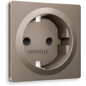 Изображение товара Лицевая панель Ambrella Volt ALFA (Темная бронза матовый) для электрической розетки с заземлением со шторками QUANT AP637