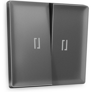 Изображение товара Лицевая панель Ambrella Volt ALFA (Антрацит серый) для 2-клавишных выключателей с подсветкой QUANT AP6540