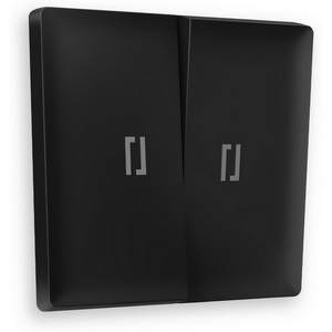 Изображение товара Лицевая панель Ambrella Volt ALFA (Черный матовый) для 2-клавишных выключателей с подсветкой QUANT AP8040