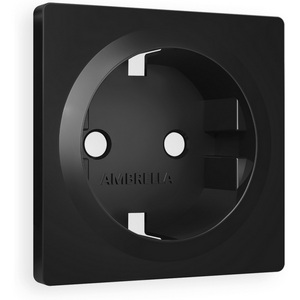 Изображение товара Лицевая панель Ambrella Volt ALFA (Черный матовый) для электрической розетки с заземлением QUANT AP8060