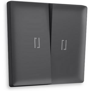 Изображение товара Лицевая панель Ambrella Volt ALFA (Графит Мягкое касание) для 2-клавишных выключателей с подсветкой QUANT AP9040