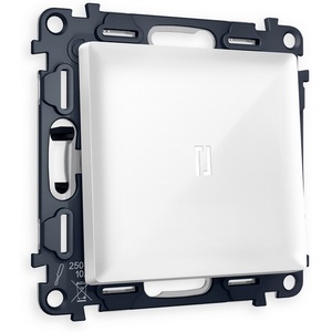 Изображение товара Комплект механизма встраиваемый IP44 Ambrella Volt 1-клавишного проходного выключателя с подсветкой 5600K ALFA MA102035 Белый глянец QUANT