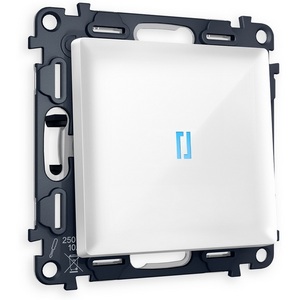 Изображение товара Комплект механизма встраиваемый Ambrella Volt 1-клавишного проходного выключателя с подсветкой 10000K ALFA MA102040 Белый глянец QUANT