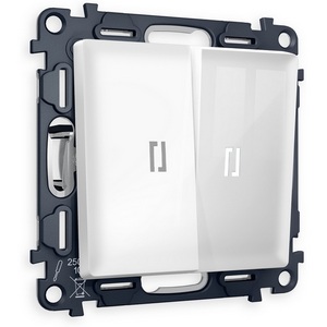 Изображение товара Комплект механизма встраиваемый Ambrella Volt 2-клавишного выключателя с подсветкой 5600K ALFA MA104015 Белый глянец QUANT