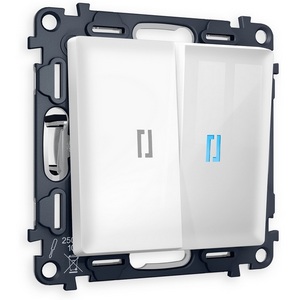 Изображение товара Комплект механизма встраиваемый Ambrella Volt 2-клавишного выключателя с подсветкой 10000K ALFA MA104020 Белый глянец QUANT