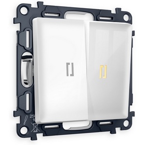 Изображение товара Комплект механизма встраиваемый Ambrella Volt 2-клавишного проходного выключателя с подсветкой 3200K ALFA MA104030 Белый глянец QUANT