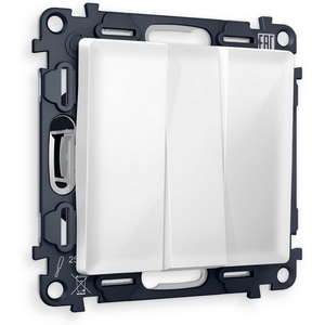 Изображение товара Комплект механизма встраиваемый Ambrella Volt 3-клавишного выключателя ALFA MA105010 Белый глянец QUANT