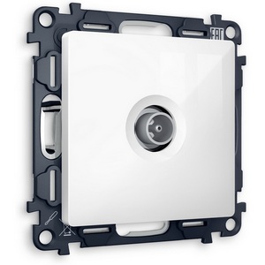 Изображение товара Комплект механизма встраиваемый Ambrella Volt TV розетки проходной ALFA MA113030 Белый глянец 5-1000 MHz 4dB QUANT