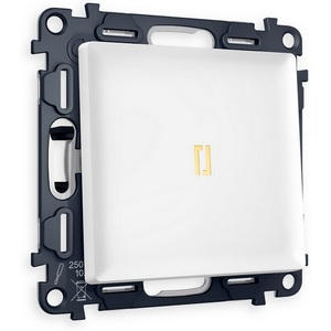 Изображение товара Комплект механизма встраиваемый Ambrella Volt 1-клавишного выключателя с подсветкой 3200K ALFA MA122010 Белый матовый QUANT