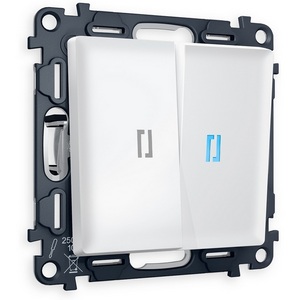 Изображение товара Комплект механизма встраиваемый Ambrella Volt 2-клавишного проходного выключателя с подсветкой 10000K ALFA MA124040 Белый матовый QUANT