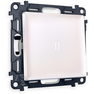 Изображение товара Комплект механизма встраиваемый IP44 Ambrella Volt 1-клавишного проходного выключателя с подсветкой 5600K ALFA MA202035 Жемчуг QUANT