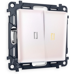 Изображение товара Комплект механизма встраиваемый Ambrella Volt 2-клавишного выключателя с подсветкой 3200K ALFA MA204010 Жемчуг QUANT