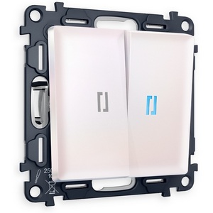 Изображение товара Комплект механизма встраиваемый Ambrella Volt 2-клавишного выключателя с подсветкой 10000K ALFA MA204020 Жемчуг QUANT