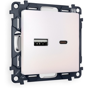 Изображение товара Комплект механизма встраиваемый Ambrella Volt розетки ALFA MA211010 Жемчуг 2USB A+C 20W быстрая зарядка QUANT