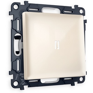 Изображение товара Комплект механизма встраиваемый IP44 Ambrella Volt 1-клавишного проходного выключателя с подсветкой 5600K ALFA MA302035 Бежевый глянец QUANT