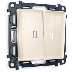 Изображение товара Комплект механизма встраиваемый Ambrella Volt 2-клавишного выключателя с подсветкой 5600K ALFA MA304015 Бежевый глянец QUANT