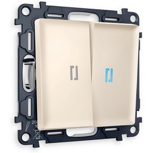 Изображение товара Комплект механизма встраиваемый Ambrella Volt 2-клавишного выключателя с подсветкой 10000K ALFA MA324020 Бежевый матовый QUANT