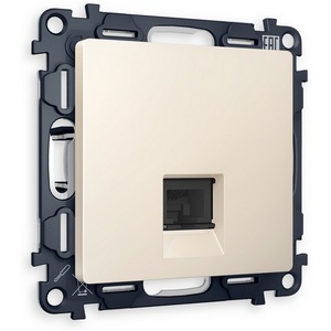 Изображение товара Комплект механизма встраиваемый Ambrella Volt телефонной розетки ALFA MA332030 Бежевый матовый RJ-11(4P4C) с защитной шторкой QUANT