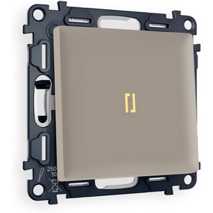 Изображение товара Комплект механизма встраиваемый Ambrella Volt 1-клавишного проходного выключателя с подсветкой 3200K ALFA MA362030 Серо-бежевый матовый QUANT