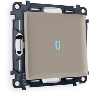 Изображение товара Комплект механизма встраиваемый Ambrella Volt 1-клавишного проходного выключателя с подсветкой 10000K ALFA MA362040 Серо-бежевый матовый QUANT