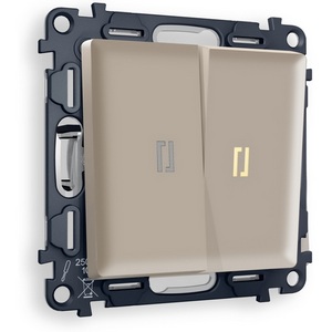 Изображение товара Комплект механизма встраиваемый Ambrella Volt 2-клавишного выключателя с подсветкой 3200K ALFA MA364010 Серо-бежевый матовый QUANT