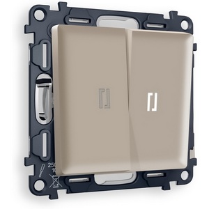 Изображение товара Комплект механизма встраиваемый Ambrella Volt 2-клавишного проходного выключателя с подсветкой 5600K ALFA MA364035 Серо-бежевый матовый QUANT