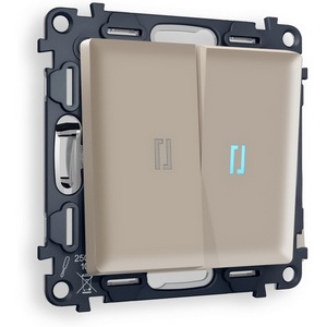 Изображение товара Комплект механизма встраиваемый Ambrella Volt 2-клавишного проходного выключателя с подсветкой 10000K ALFA MA364040 Серо-бежевый матовый QUANT