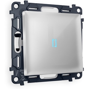 Изображение товара Комплект механизма встраиваемый Ambrella Volt 1-клавишного выключателя с подсветкой 10000K ALFA MA402020 Серебро глянец QUANT