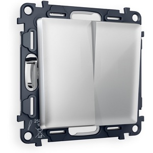 Изображение товара Комплект механизма встраиваемый Ambrella Volt 2-клавишного проходного выключателя ALFA MA403020 Серебро глянец QUANT