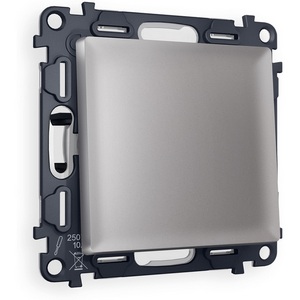 Изображение товара Комплект механизма встраиваемый Ambrella Volt 1-клавишного проходного выключателя ALFA MA501020 Сталь матовый QUANT