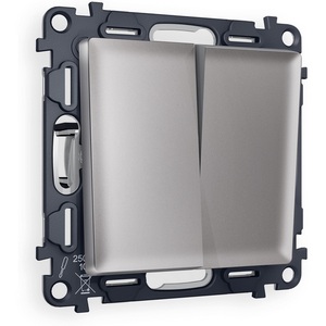 Изображение товара Комплект механизма встраиваемый Ambrella Volt 2-клавишного выключателя ALFA MA503010 Сталь матовый QUANT