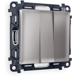 Изображение товара Комплект механизма встраиваемый Ambrella Volt 3-клавишного выключателя ALFA MA505010 Сталь матовый QUANT