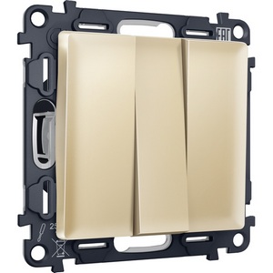 Изображение товара Комплект механизма встраиваемый Ambrella Volt 3-клавишного выключателя ALFA MA605010 Шампань QUANT