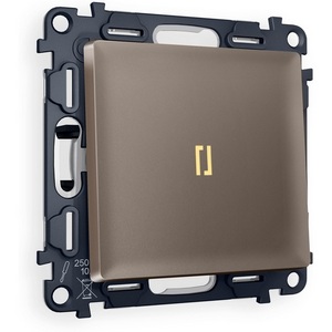 Изображение товара Комплект механизма встраиваемый Ambrella Volt 1-клавишного выключателя с подсветкой 3200K ALFA MA632010 Темная бронза матовый QUANT