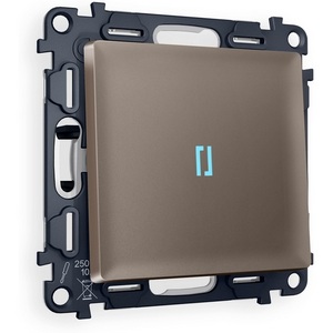 Изображение товара Комплект механизма встраиваемый Ambrella Volt 1-клавишного выключателя с подсветкой 10000K ALFA MA632020 Темная бронза матовый QUANT