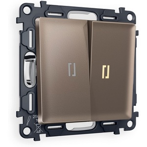 Изображение товара Комплект механизма встраиваемый Ambrella Volt 2-клавишного проходного выключателя с подсветкой 3200K ALFA MA634030 Темная бронза матовый QUANT