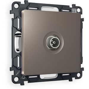 Изображение товара Комплект механизма встраиваемый Ambrella Volt TV розетки оконечной ALFA MA643010 Темная бронза матовый 50-870 MHz 1dB QUANT
