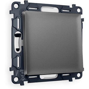 Изображение товара Комплект механизма встраиваемый Ambrella Volt 1-клавишного перекрестного выключателя ALFA MA651030 Антрацит серый QUANT