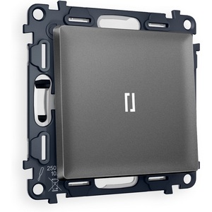 Изображение товара Комплект механизма встраиваемый Ambrella Volt 1-клавишного выключателя с подсветкой 5600K ALFA MA652015 Антрацит серый QUANT